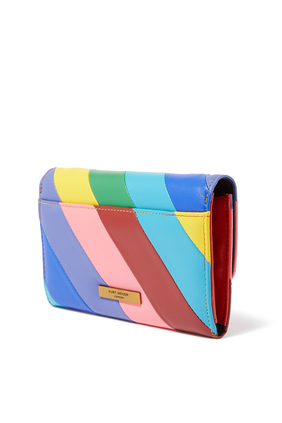 Kensington Rainbow Stripe Leather Chain Wallet